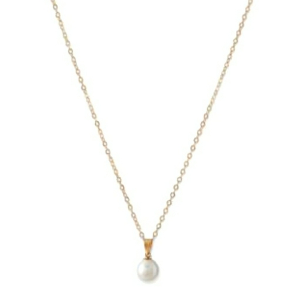 GOLD NECKLACE CULTURED FRESHWATER PEARL PENDANT